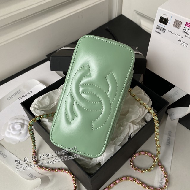 Chanel專櫃23p新款手柄包 AP3243 香奈兒手提化妝小盒子羊皮小型收納盒 djc5200